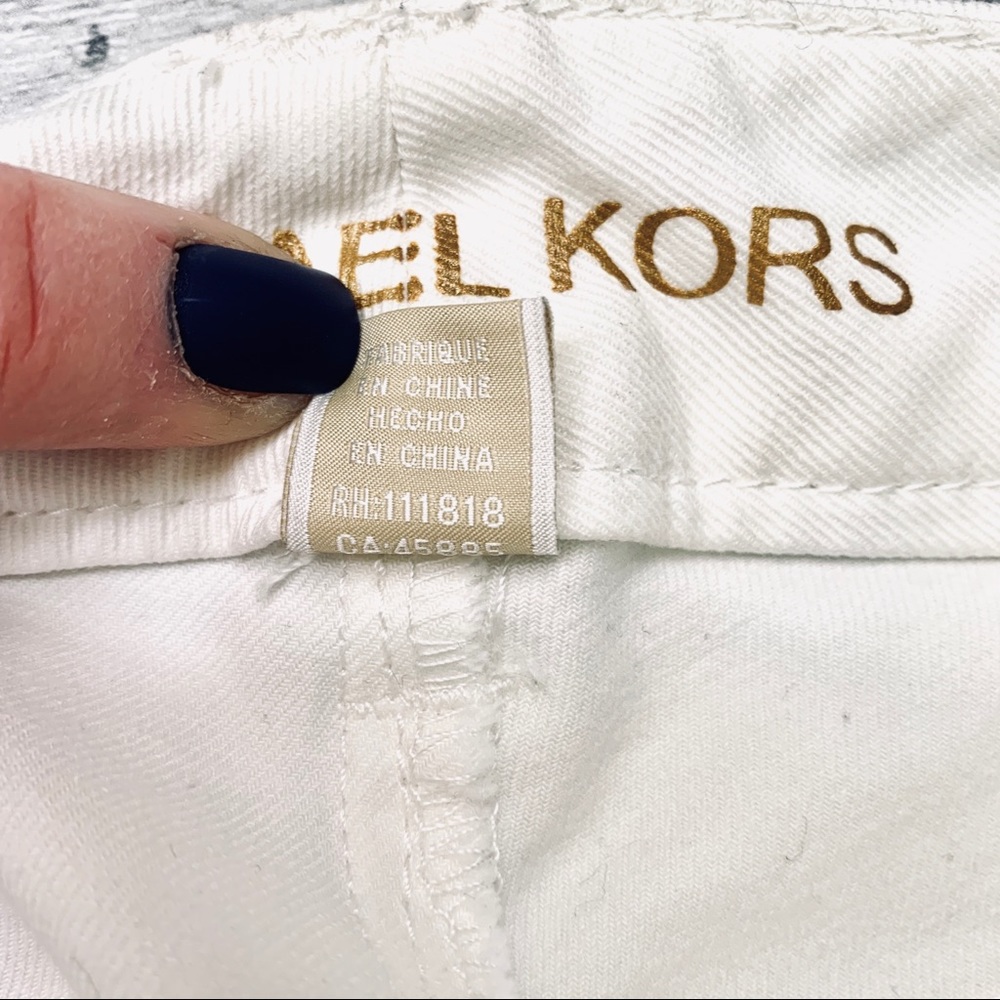 Michael Kors White Skinny Jean with Gold Accents - Picture 8 of 8